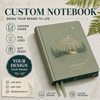 Carnet botanique LABON personnalisé A5 « Après la pluie » – Couverture rigide vert sauge avec dorure or et pages intérieures imprimées à bords teintés vert serre