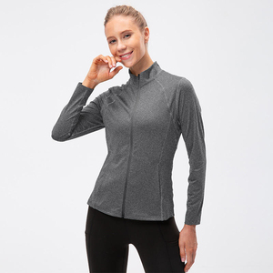 Premium Women Active Tops | High Quality Slim Fit Full Sleeve Spandex/Polyester Seamless Thumbholes Fitness Apparel Front Logo - Product Image 2