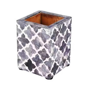 Porte-stylo magnétique de luxe moderne de qualité supérieure, en os incrusté, de forme carrée, imprimé, pour bureau et porte-crayons - Product Image 5