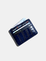 Dompet kartu bisnis kulit buaya, dompet kulit buaya asli, ramping, tempat kartu kredit, gaya tas Logo, dompet kulit asli minimalis, buatan tangan