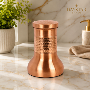 Bouteille d'eau en cuivre Daystar Trade, finition martelée, écologique, réutilisable, design classique avec poignée, pour usage extérieur - Product Image 1
