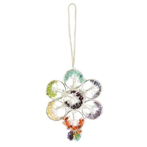 Venta caliente 7 Chakra hecho a mano ágata piedra preciosa estatuilla colgante de pared cristal superventas decoración del hogar piedra semipreciosa artesanías para - Product Image 1