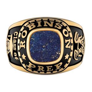 Anillo de Graduación de Plata de Ley para Mujer con Ónix, Cornalina, Lapislázuli y Madreperla, Personalizado para Escuela Secundaria o Universidad - Product Image 3