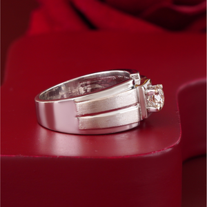 Bague solitaire pour homme en or jaune 14 carats avec diamant de laboratoire taille ronde, clarté VVS-VS DEF, monture à griffes, bijoux fins pour mariage - Product Image 3