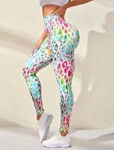 Leggings imprimés taille haute pour femmes, pantalon de yoga sportif extensible, motif léopard, toutes saisons, tricoté en spandex - Product Image 3