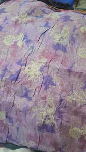 Tissu de soie imprimé à la main pour l'artisanat, textile indien vintage doux pour la couture, le patchwork, le bricolage et la décoration intérieure - Product Image 2