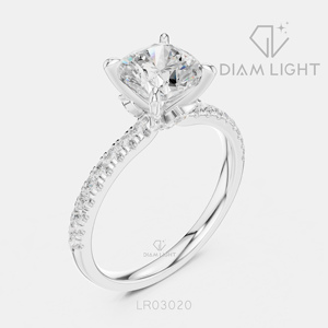 1.27CT Cushion Cut Lab Grown Diamond Fancy <b>Ring</b> for Gift IGI Certified 14K White Gold F+ Color VS+ Clarity Engagement <b>Ring</b> Gift - Product Image 2