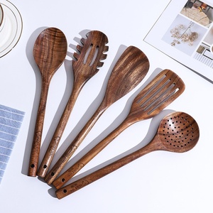 Juego de 4 Cucharas de Madera Hechas a Mano, Utensilios de Cocina Antiadherentes y Seguros con Espátula, Herramientas de Cocina de Alta Calidad al por Mayor - Product Image 5