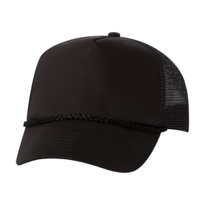Casquettes 5 panneaux ajustables noires unies de haute qualité avec logo personnalisé, effet délavé, pour hommes – Meilleures ventes - Product Image 1