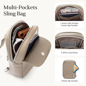Premium <b>Leather</b> Crossbody Sling Chest <b>Bag</b> for Women Small Size Minimal Travel <b>Bag</b> with Durable Build Adjustable Strap & Sleek - Product Image 2