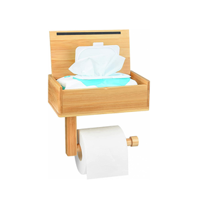 Soporte de papel higiénico de madera multiusos para manualidades, soporte de rollo de papel para baño, soporte adhesivo de pared para inodoro, venta al por mayor - Product Image 1