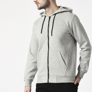 Sweat à capuche gris chiné zippé intégral, style minimaliste urbain, en molleton technique, manches longues, pour homme, en coton premium, décontracté, hiver - Product Image 6