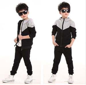 Ensemble de survêtement zippé pour enfants, vente en gros, vêtements de sport, jogging pour garçons, survêtement zippé pour enfants, streetwear tendance, respirant - Product Image 2