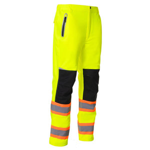 Hi-Vis Reflective Safety <b>Work</b> Trousers Durable Construction <b>Cargo</b> Pocket Working <b>Pants</b> for Industrial Workwear Use - Product Image 1