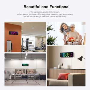 16\" <b>Digital</b> <b>Wall</b> <b>Clock</b> with RGB Night Lights Large LED Display <b>for</b> Living Room Bedroom 11 Colors Alarm <b>Clock</b> - Product Image 1