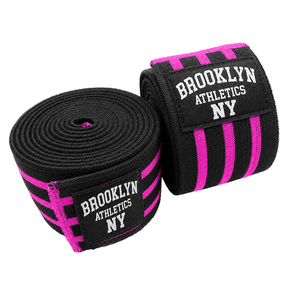 Custom Elastic Heavy-Duty Breathable Natural Rubber Professional Protection Unisex <b>Knee</b> Wraps for Weightlifting Fitness <b>Exercise</b> - Product Image 1