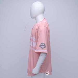 Premium Quality <b>Baseball</b> Jerseys with Pink Unisex Short Sleeve Screen Printed Polyester Breathable Adult Regular Softball Jersey - Product Image 3