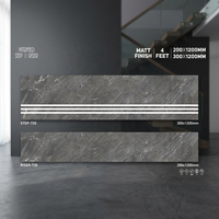 Carreaux de sol en céramique à finition mate : 1200x300mm, haute qualité. Nez de marche en carrelage de porcelaine : 200x1200mm, marbré glacé