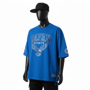 Camiseta Oversize para Hombre, Poliéster Jersey GSM, Suave y Transpirable, Color Sólido, Logotipo Personalizado, Camiseta 100% Algodón para Hombre, Corte Holgado, Estampada - Product Image 4