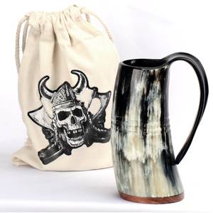 Tazas de Cuerno Hechas a Mano Estilo Americano, Tazas de Cuerno Vikingas Naturales para Beber, Regalos para Fiestas para Fanáticos de Juego de Tronos, Ágata - Product Image 5