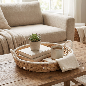 Paniers de rangement vintage élégants pour la maison, pliables, en métal et en jacinthe d'eau tressée avec du jute et du corde de rotin, pour un usage quotidien - Product Image 5