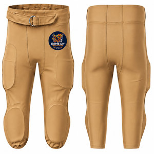 Best Selling Custom Sublimation American Football <b>Padded</b> Pants with Embroidered Logo Front Belt Closure For Men - Product Image 4