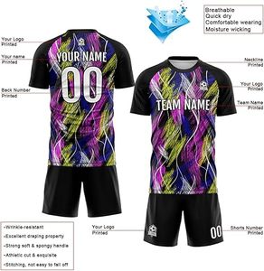 Uniforme de Fútbol de Último Diseño 100% Poliéster, Nuevo Estilo, Profesional para Adultos, Calidad Premium, Color Personalizado, Secado Rápido, Logotipo Personalizado - Product Image 3