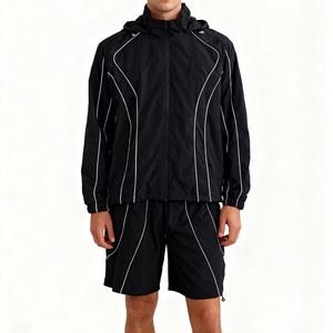 Chaqueta Cortavientos Impermeable y Transpirable para Hombre, Conjunto Deportivo Personalizado de Poliéster para Invierno, Estilo Urbano Retro - Product Image 2