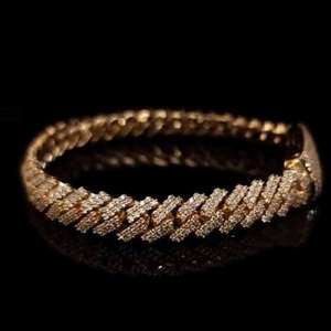 moissanite diamond Hip Hop Gold Plated <b>bracelet</b> Full Iced Out Diamond <b>Bracelet</b> for <b>Men</b> - Product Image 1