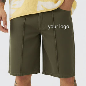 Pantalones cortos deportivos OEM/ODM 100% algodón para hombre, color sólido con bolsillos laterales, corte holgado, cómodos, estilo urbano, jogger para hombre. - Product Image 4