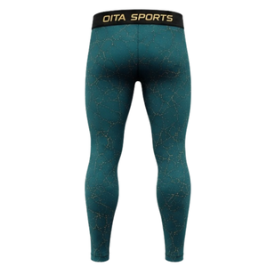 Ensemble de vêtements de sport pour homme, manches longues et leggings, vert turquoise, performance active, entraînement, compression, fitness, gym, sportswear, athlétique - Product Image 6