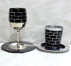 Plato de copa de Kidush judío con Grabado Moderno personalizado más Popular, gran oferta, copa de acero inoxidable plateada, directo de fábrica clásico - Product Image 6