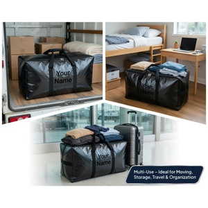 ถุงย้ายของขนาดใหญ่พิเศษสำหรับงานหนัก พร้อมโลโก้สั่งทำ ถุงเก็บของกันความชื้น ซิปเสริมความแข็งแรง หูหิ้วเสริมแรง - Product Image 2