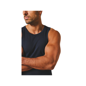 Débardeur en coton uni pour homme, col rond, décontracté, respirant, tricoté, sans manches, pour tous les jours - Product Image 5