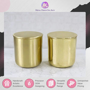 Personnalisation disponible - Contenants à bougies en laiton originaux les plus vendus - Pots à bougies pour fabricants de bougies de luxe au prix le plus bas - Product Image 3