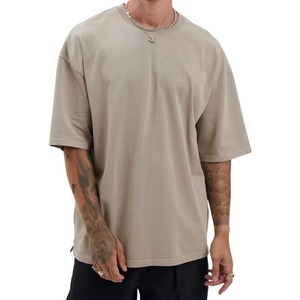 เสื้อยืดผู้ชาย แขนสั้น เสื้อยืดลำลอง ทรงโอเวอร์ไซส์ ผ้าเจอร์ซีย์ ซักแล้ว ทรงหลวม ไหล่ตก เสื้อยืดโอเวอร์ไซส์สำหรับผู้ชาย - Product Image 4