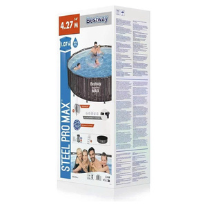 Piscina Redonda Portátil Elevada Steel PRO 0945795 con Bomba de Filtro para 3-4 Adultos, Natación al Aire Libre - Product Image 2