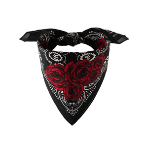Foulard carré vintage pour femme, imprimé floral, élastique, léger, respirant, nouvelle mode, bandana, bandeau - Product Image 1