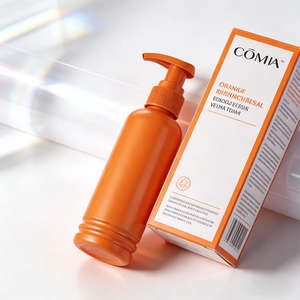 Botella de Plástico PET Redonda de 240 ml (8 oz) con Pulverizador, Color Naranja Personalizado, para Loción, Crema, Aceite Corporal, Sérum para el Cuidado de la Piel, Envase Cosmético - Product Image 6