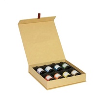 Boîte d'emballage artisanale pour 8 flacons d'huiles essentielles, 10 ml, en papier rigide, avec fermeture magnétique, pour présentation cosmétique