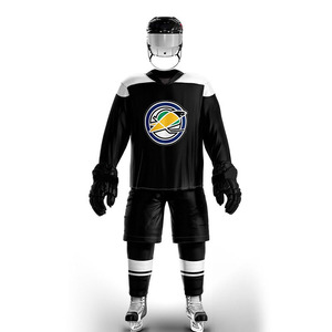 Tenues de hockey sur glace personnalisées 100 % polyester respirantes et à séchage rapide, service OEM, impression par sublimation du nom de l'équipe pour les équipes - Product Image 1