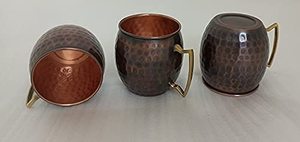 Meilleures ventes - Tasse en cuivre noir - Décoration d'intérieur - Artisanat en cuivre - Tasse ronde martelée Moscow Mule - Disponible à un prix raisonnable - Product Image 4