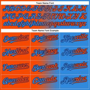 Maillot de football personnalisé bleu électrique, orange et marine, dégradé authentique, imprimé par sublimation, uniforme d'équipe court, respirant en polyester - Product Image 6