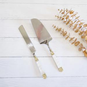 Elegant Stainless Steel Cake Server Set with Gold Designer Handle Ideal for Home Kitchen Dessert Tables and Party Use - Product Image 4