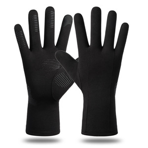 Unisex Black Full Finger Touch Screen <b>Gloves</b> Wrist Length Breathable Polyester/Cotton Unlined Winter Daily Use Outdoor Travel - Product Image 3