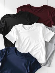 Camiseta de algodón 100% para hombre, cuello redondo, con o sin logo, tallas S - 4XL, corte atlético, lisa, de algodón suave, informal. - Product Image 2