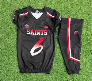 Ensemble de maillots de rugby pour femmes à prix abordable, noir, rouge, blanc, sublimé, anti-transpiration, col en V, manches courtes, coupe athlétique - Product Image 1