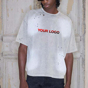 T-shirt sportif à manches courtes en coton pur de haute qualité 260g, coupe ample, gris foncé pour homme - Product Image 6