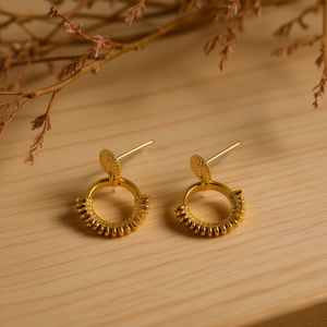 Orecchini a Perno in Acciaio Inossidabile a Doppio Strato Stile Vintage Leggero - Product Image 2