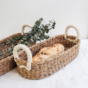 ชุดตะกร้าใส่ขนมปังทรงรี 2 ใบ ทำจากหญ้าทะเล ตะกร้าเก็บของทำมือ ขายส่ง เป็นมิตรกับสิ่งแวดล้อม ผลิตในเวียดนาม - Product Image 4